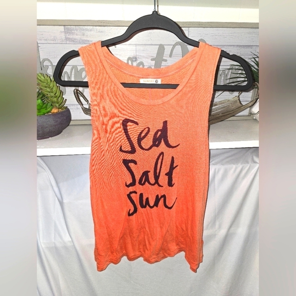 Sundry Sea Salt Sun Tank Top, Size 1=Size Small